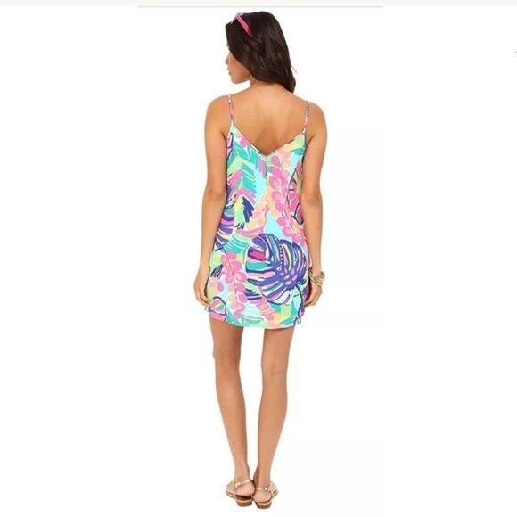 Lilly Pulitzer Lela Exotic Garden Silk Floral Slip Dress V Neck Sleeveless XS - Picture 3 of 8